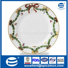 2015 hot products Рождественский венок дизайн фарфоровые тарелки для рождества